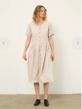 Eddie Bauer Dress M Linen Flax